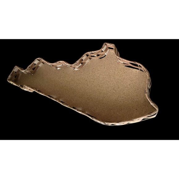 Handwoven Kentucky State Shaped Basket 20" X 9" X 2.5" Rustic Decor/Gift basket/ - Picture 2 of 5